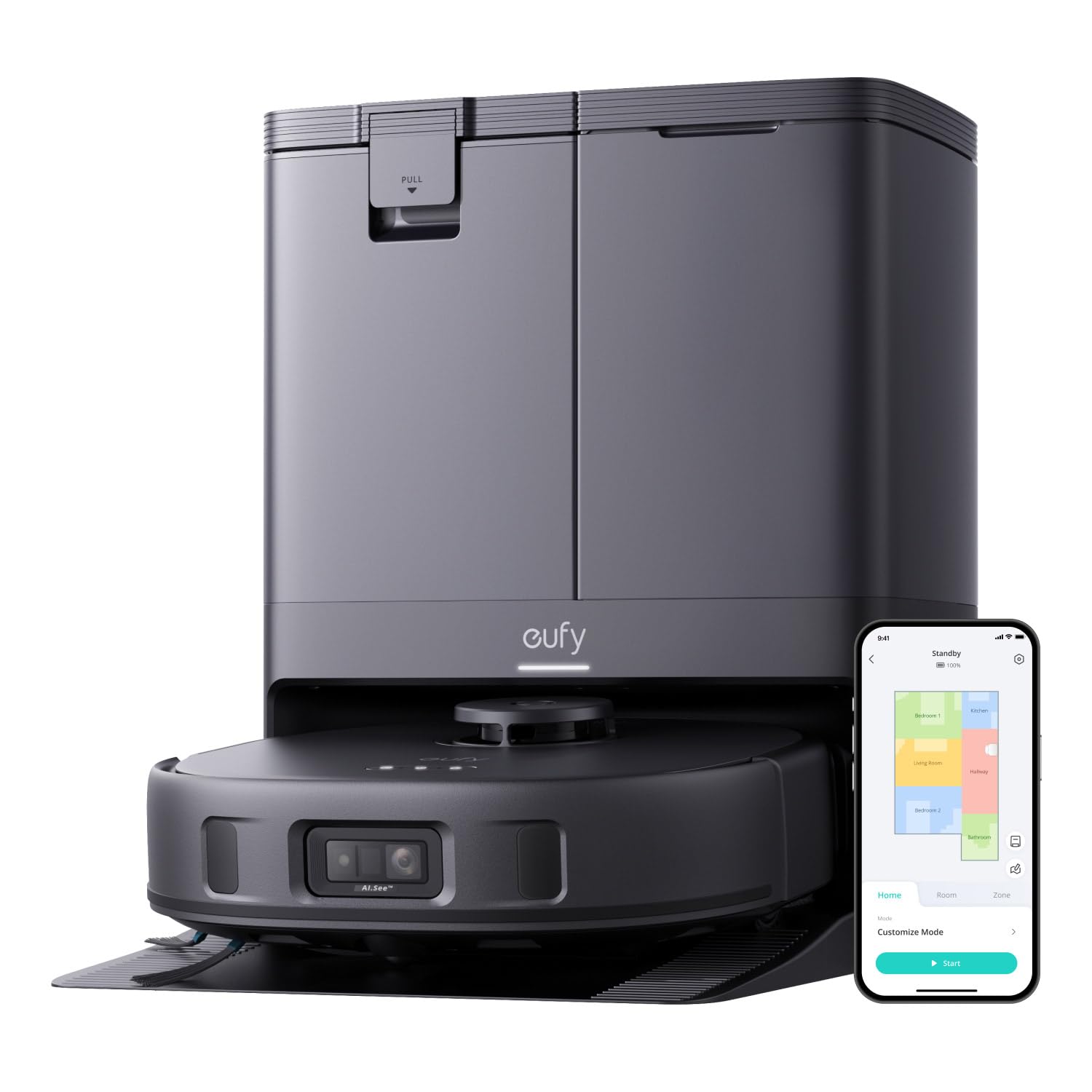 eufy X10 Pro Omni Robot Vacuum Cleaner with Dual Mop, All-in-One Station, 8,000Pa Powerful Suction